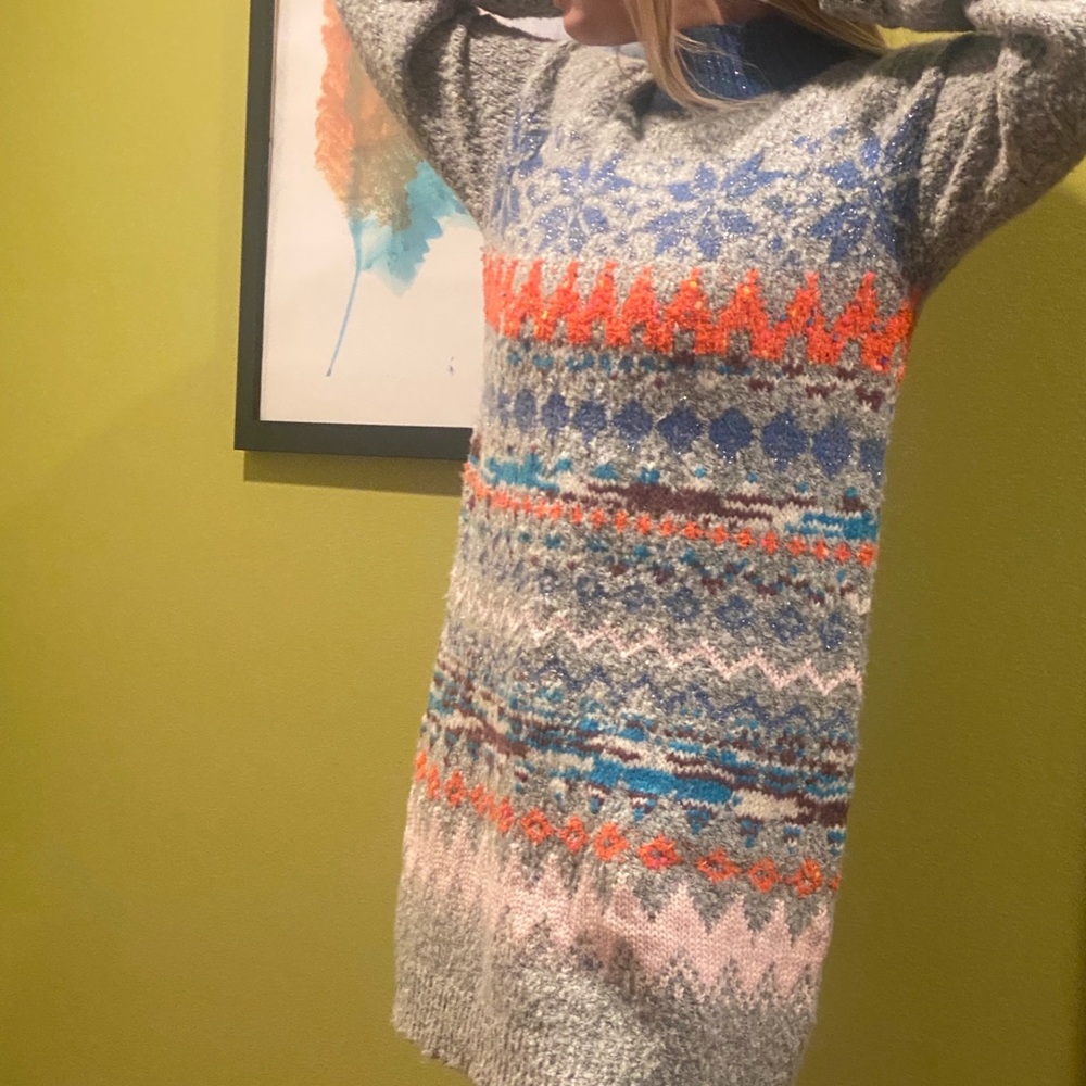 Free People Multicolor Knit Sweater Dress